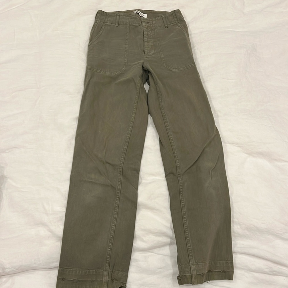 Reformation High waisted Green Cropped Pant